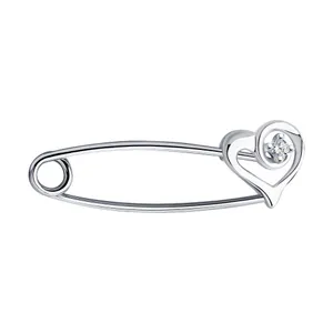 Брошь из серебра с фианитом