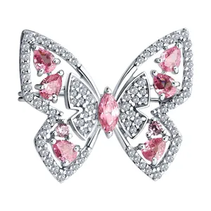 Брошь из серебра с фианитами