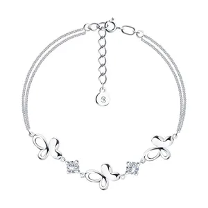 Браслет из серебра с фианитами