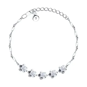 Браслет из серебра с фианитами