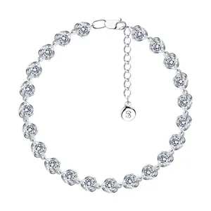 Браслет из серебра с фианитами