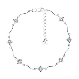 Браслет из серебра с фианитами