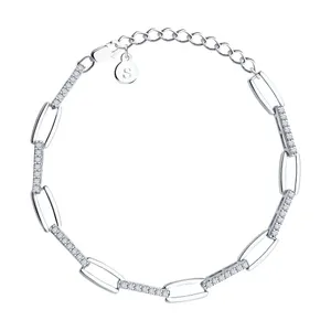 Браслет из серебра с фианитами