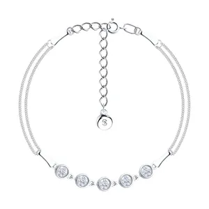 Браслет из серебра с фианитами