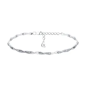 Браслет из серебра с фианитами