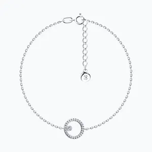 Браслет из серебра с фианитами