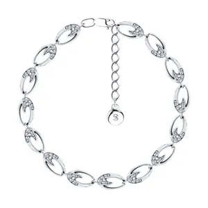 Браслет из серебра с фианитами