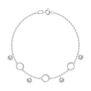 Браслет из серебра с фианитами