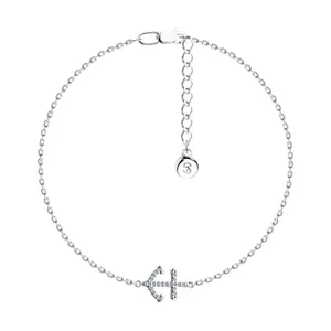 Браслет из серебра с фианитами