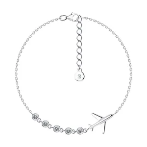 Браслет из серебра с фианитами