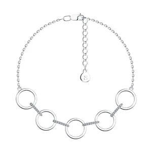 Браслет из серебра с фианитами