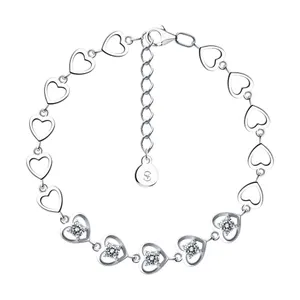 Браслет из серебра с фианитами