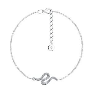 Браслет из серебра с фианитами