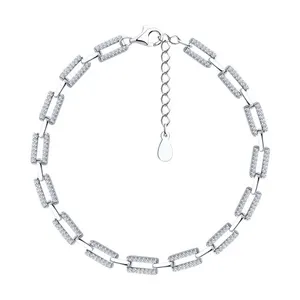 Браслет из серебра с фианитами