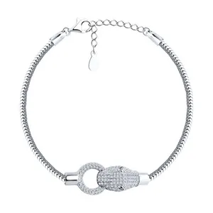 Браслет из серебра с фианитами