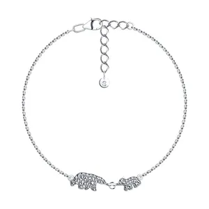 Браслет из серебра с фианитами