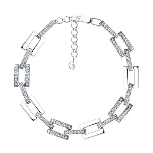 Браслет из серебра с фианитами