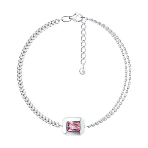 Браслет из серебра с фианитом