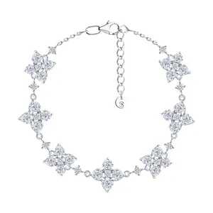 Браслет из серебра с фианитами