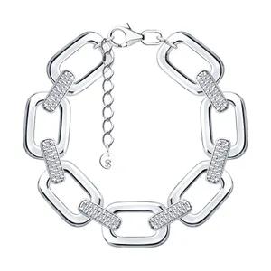 Браслет из серебра с фианитами