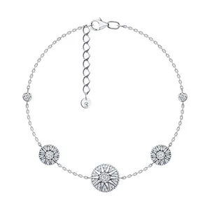 Браслет из серебра с фианитами