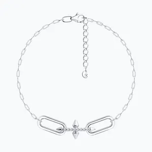 Браслет из серебра с фианитами