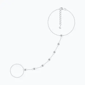 Браслет из серебра с фианитами