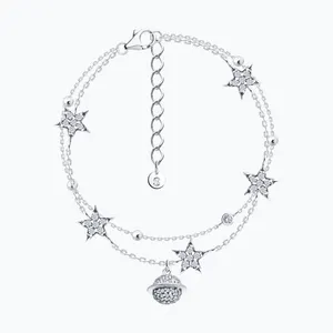 Браслет из серебра с фианитами