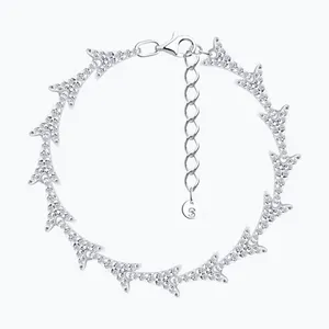 Браслет из серебра с фианитами