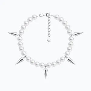 Браслет из серебра с синтетическим жемчугом