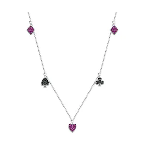 Колье из серебра с корундами и фианитами