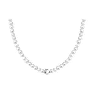 Колье из серебра с синтетическим жемчугом