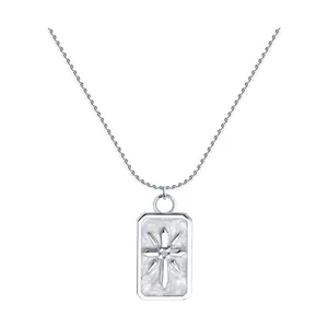 Колье из серебра с фианитом и эмалью