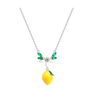 Колье из серебра с фианитами и эмалью