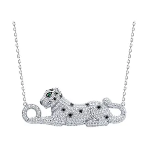 Колье из серебра с фианитами и эмалью