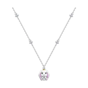 Колье из серебра с фианитами и эмалью