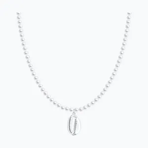 Колье из серебра с синтетическим жемчугом