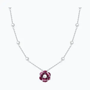 Колье из серебра с синтетическим жемчугом