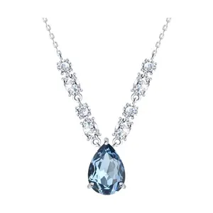 Колье из серебра с кристаллом и фианитами