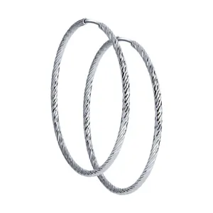 Серьги конго из серебра с алмазной гранью