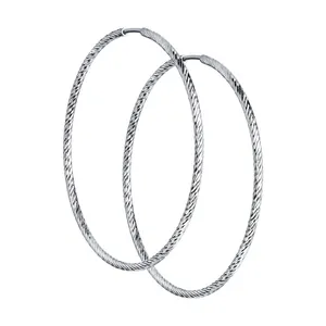 Серьги конго из серебра с алмазной гранью