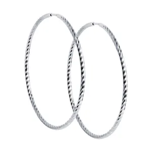 Серьги конго из серебра с алмазной гранью