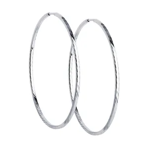 Серьги конго из серебра с алмазной гранью