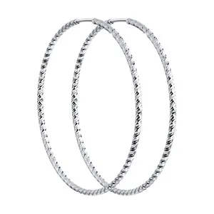 Серьги конго из серебра с алмазной гранью