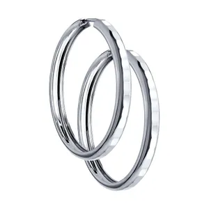 Серьги конго из серебра с алмазной гранью