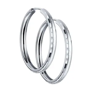 Серьги конго из серебра с алмазной гранью