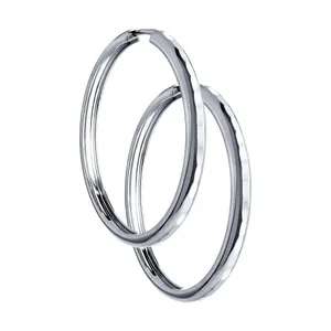 Серьги конго из серебра с алмазной гранью