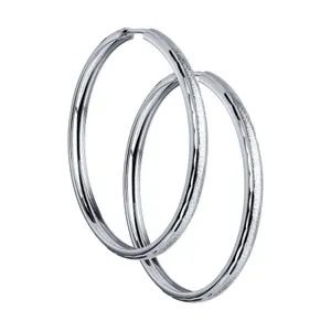 Серьги конго из серебра с алмазной гранью