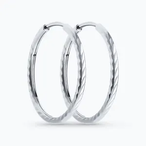 Серьги конго из серебра с алмазной гранью