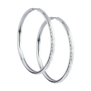 Серьги конго из серебра с алмазной гранью и матированием